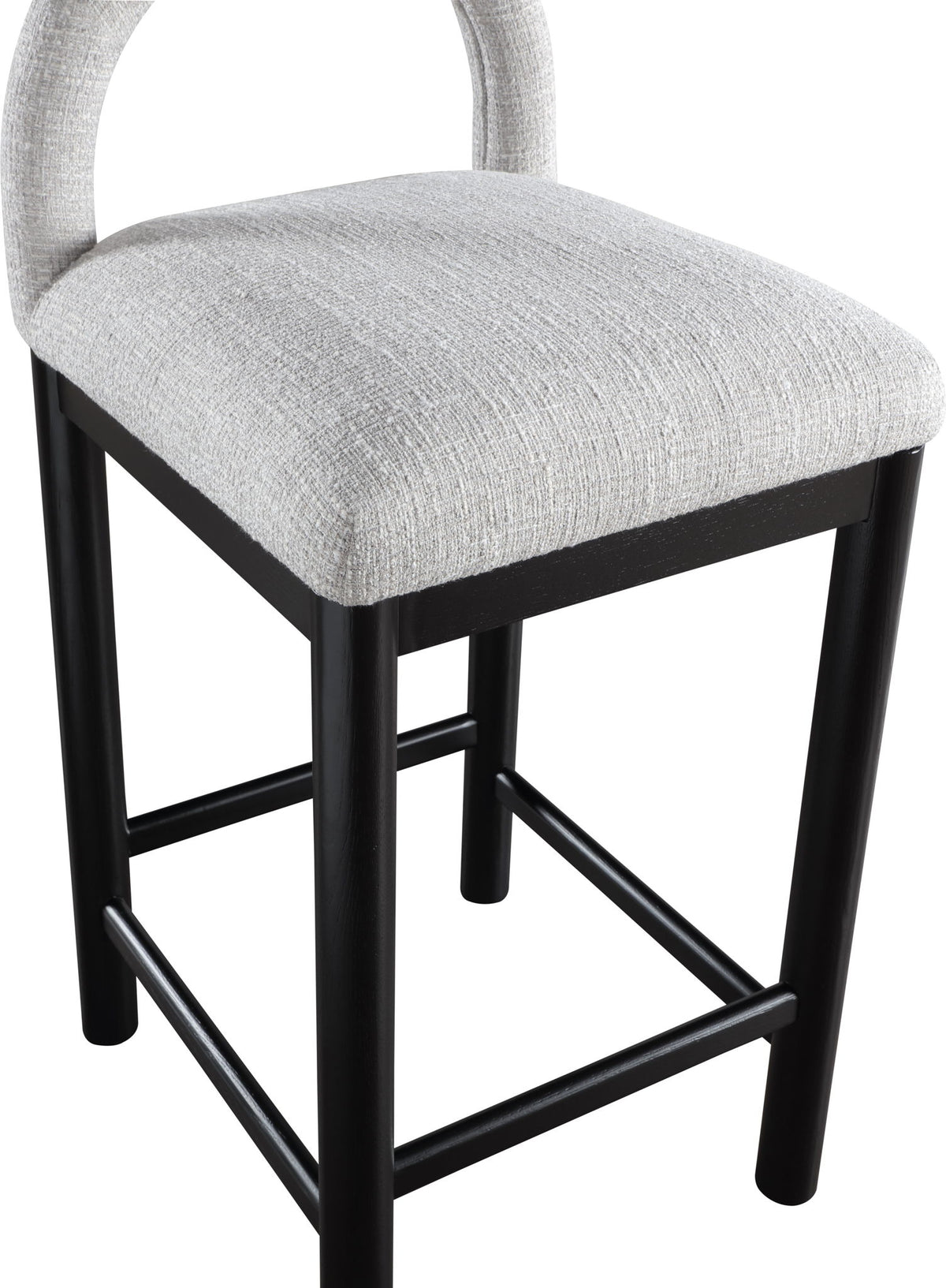 Conrad - Linen Counter Stool With Black Legs