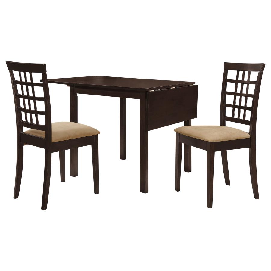Kelso 3-piece Drop Leaf Dining Table Set Cappuccino and Tan