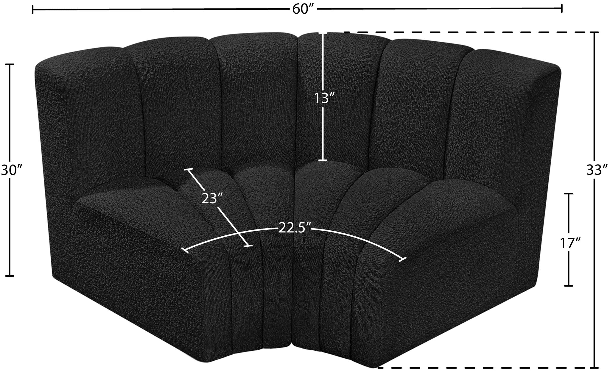 Arc - Boucle Fabric 2 Piece Modular Sofa