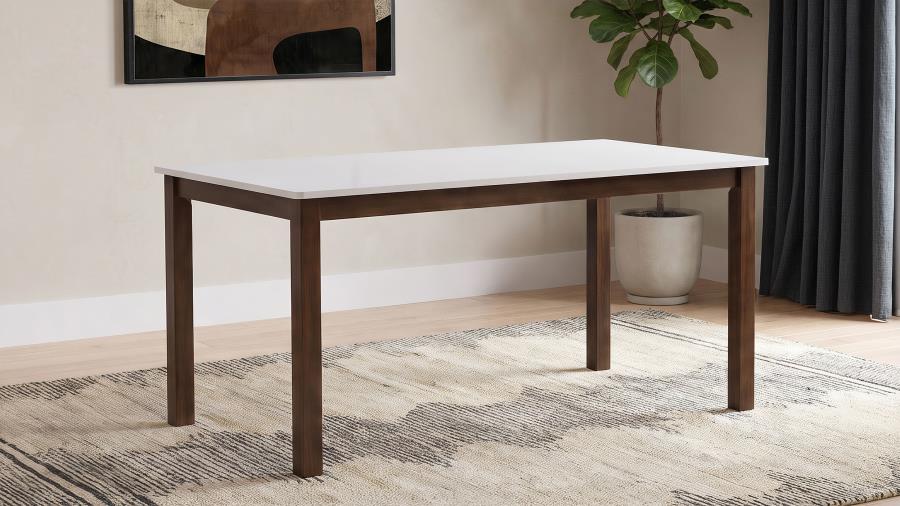 Merrin 55-inch Rectangular Dining Table White and Walnut
