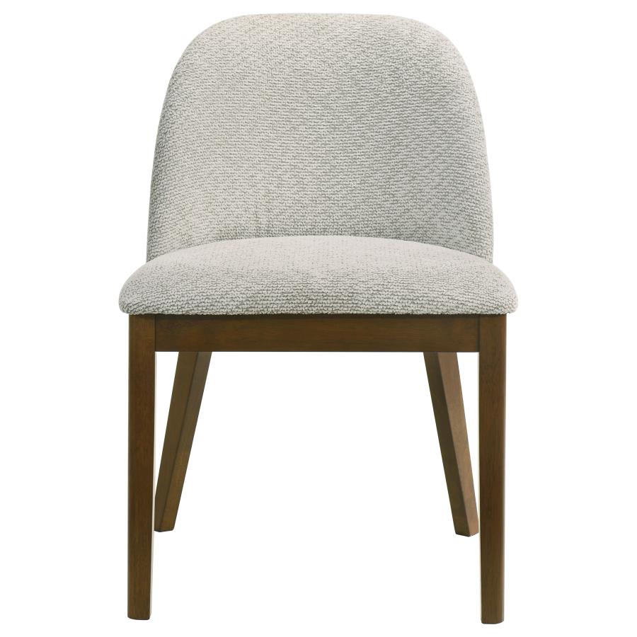 Mueller Upholstered Dining Side Chair Brown and Beige (Set of 2)
