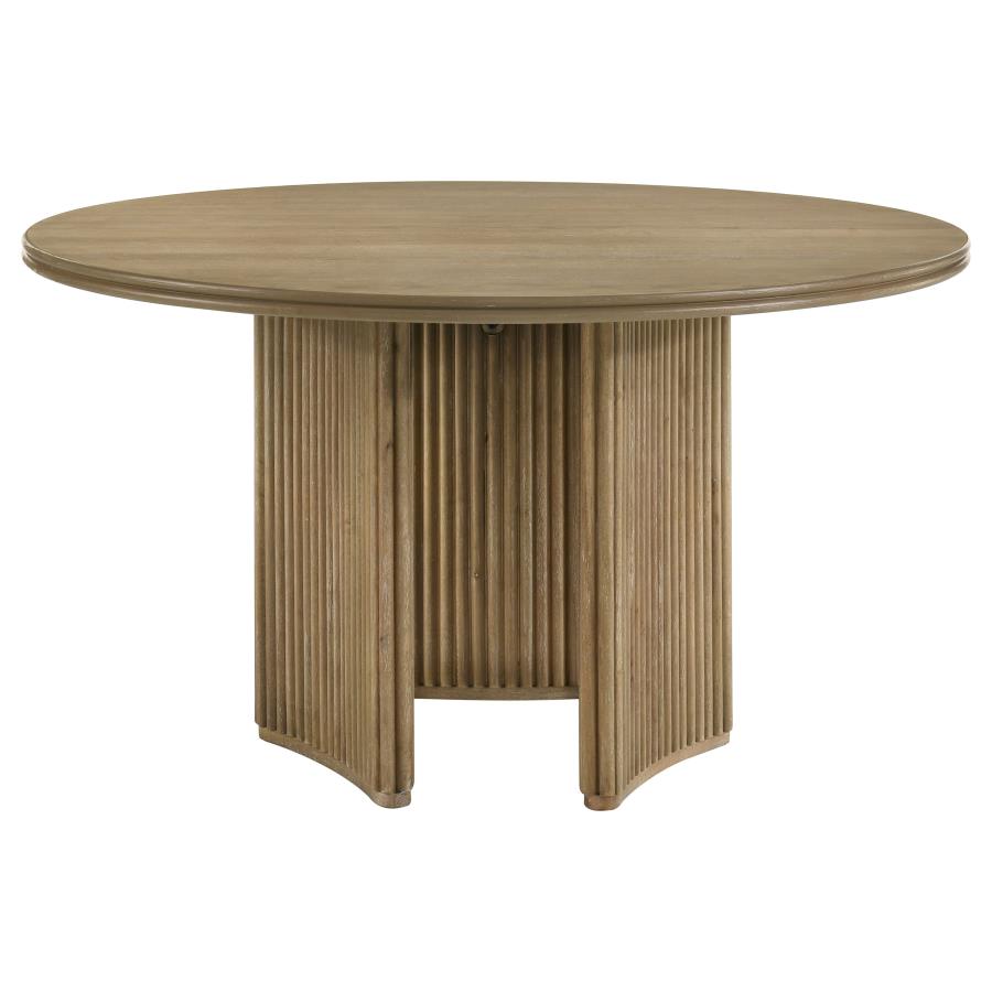 Adina 5-piece Round Dining Table Set Distressed Light Brown