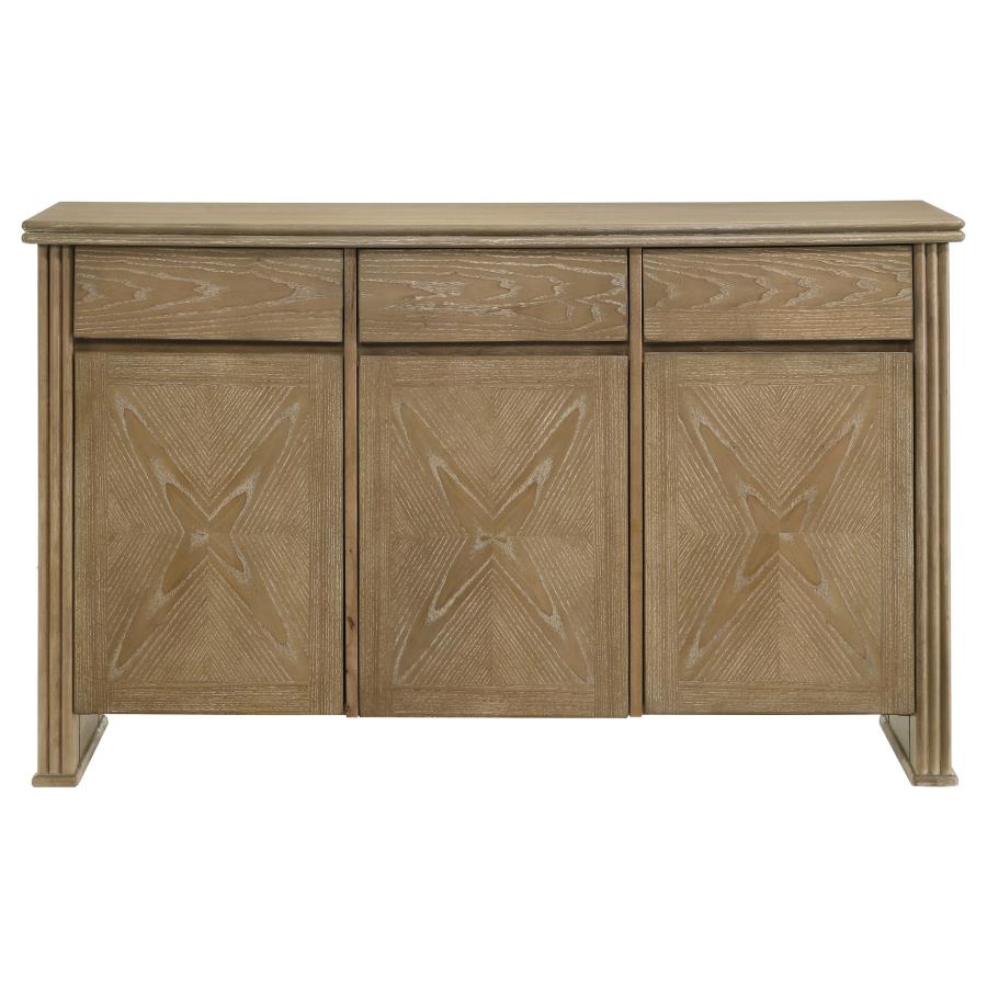 Adina 3-door 59-inch Sideboard Server Distressed Light Brown