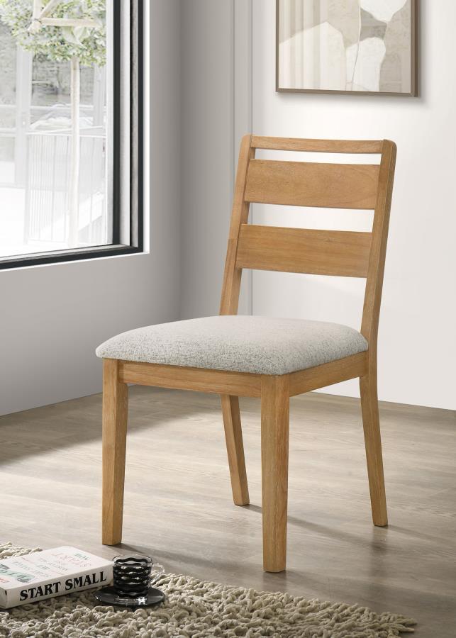 Duncan Ladder Back Dining Side Chair Washed Oak (Set of 2)