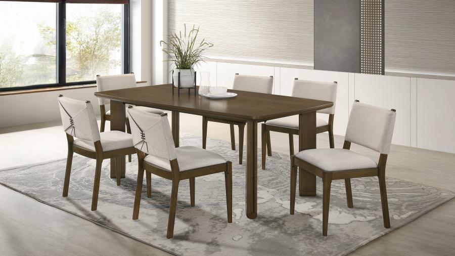 Ottowa 7-piece Rectangular Wood Dining Room Table Set Brown