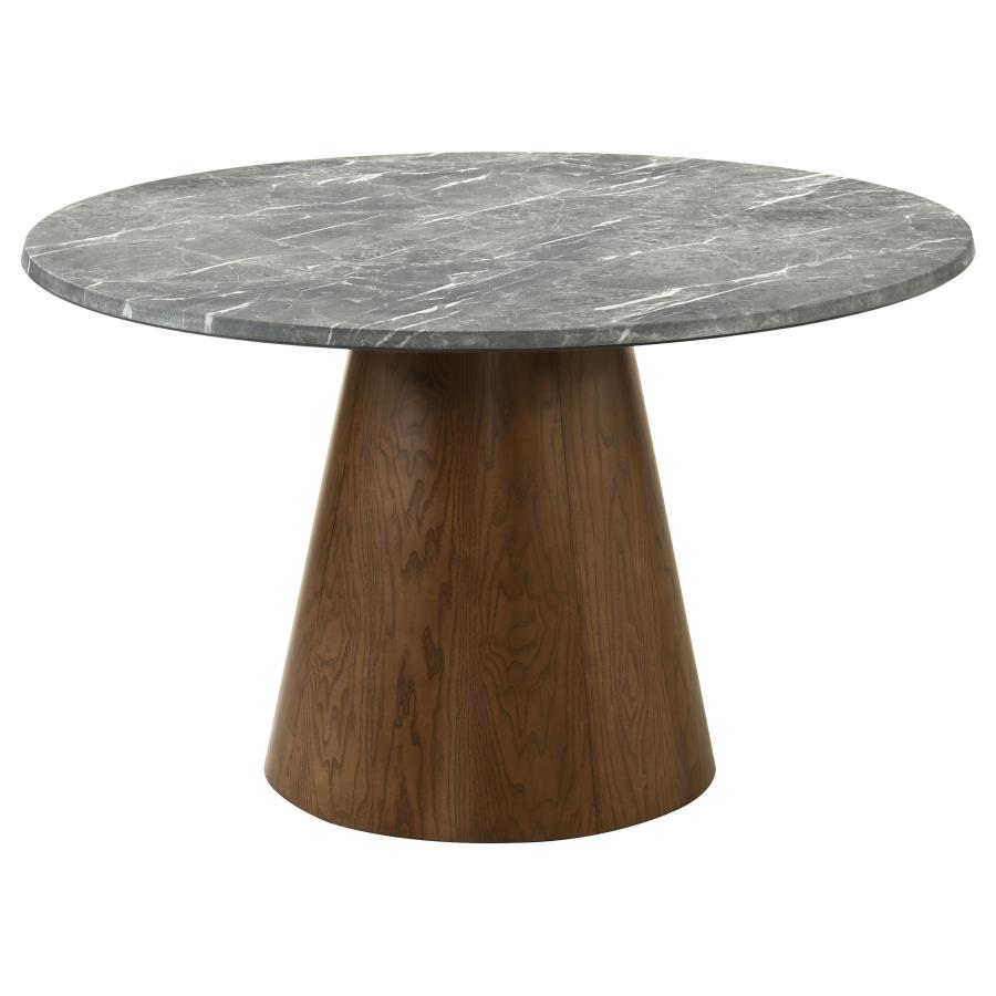 Franklin 5-piece 50-inch Round SmartTop™ Dining Table Set Grey and Dark Oak