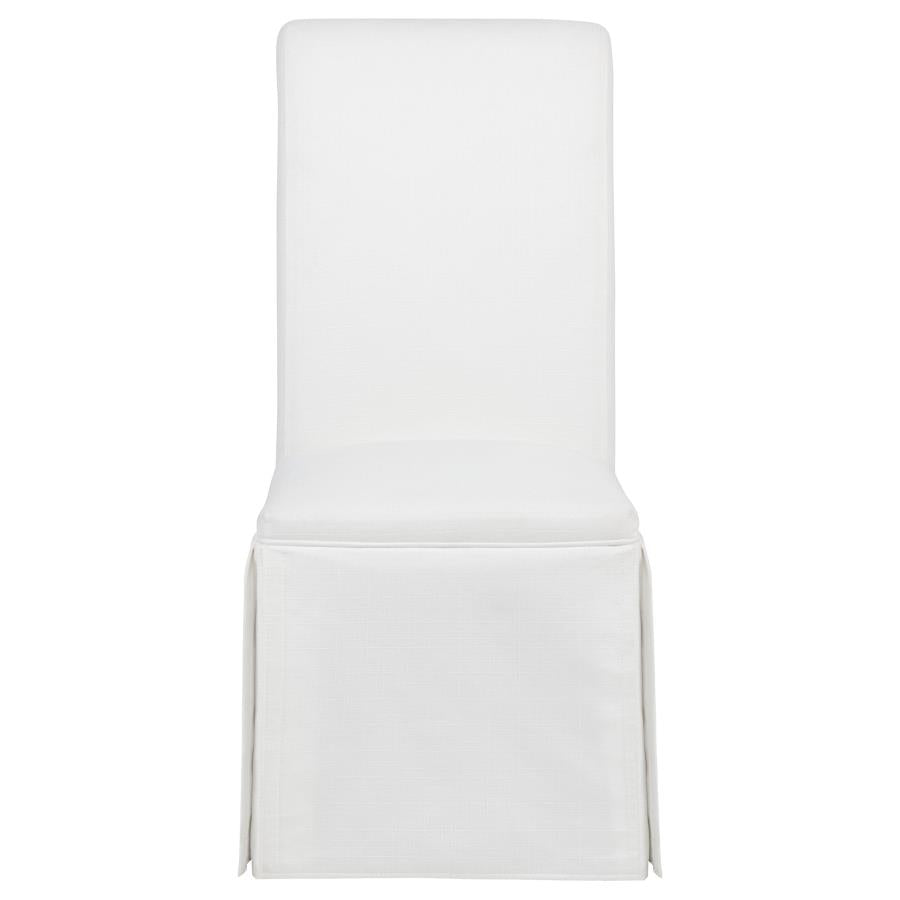 Shawna Upholstered Skirted Side Chair White (Set of 2)