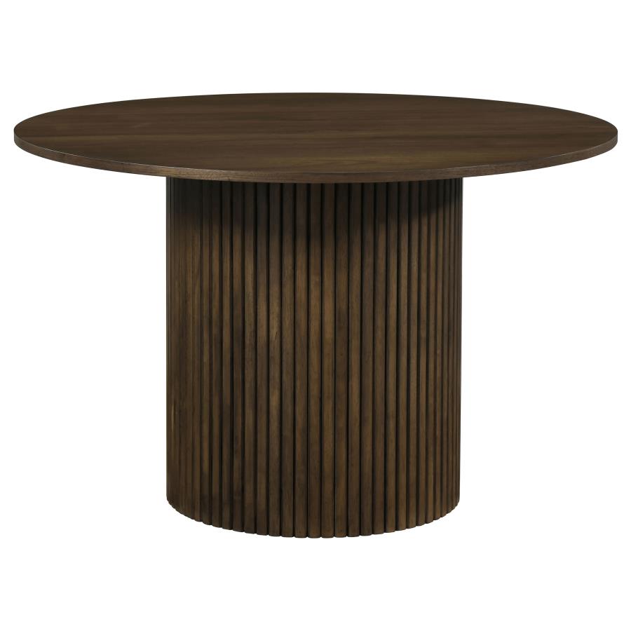 Hamlyn 5-piece Round Wood Dining Set Walnut