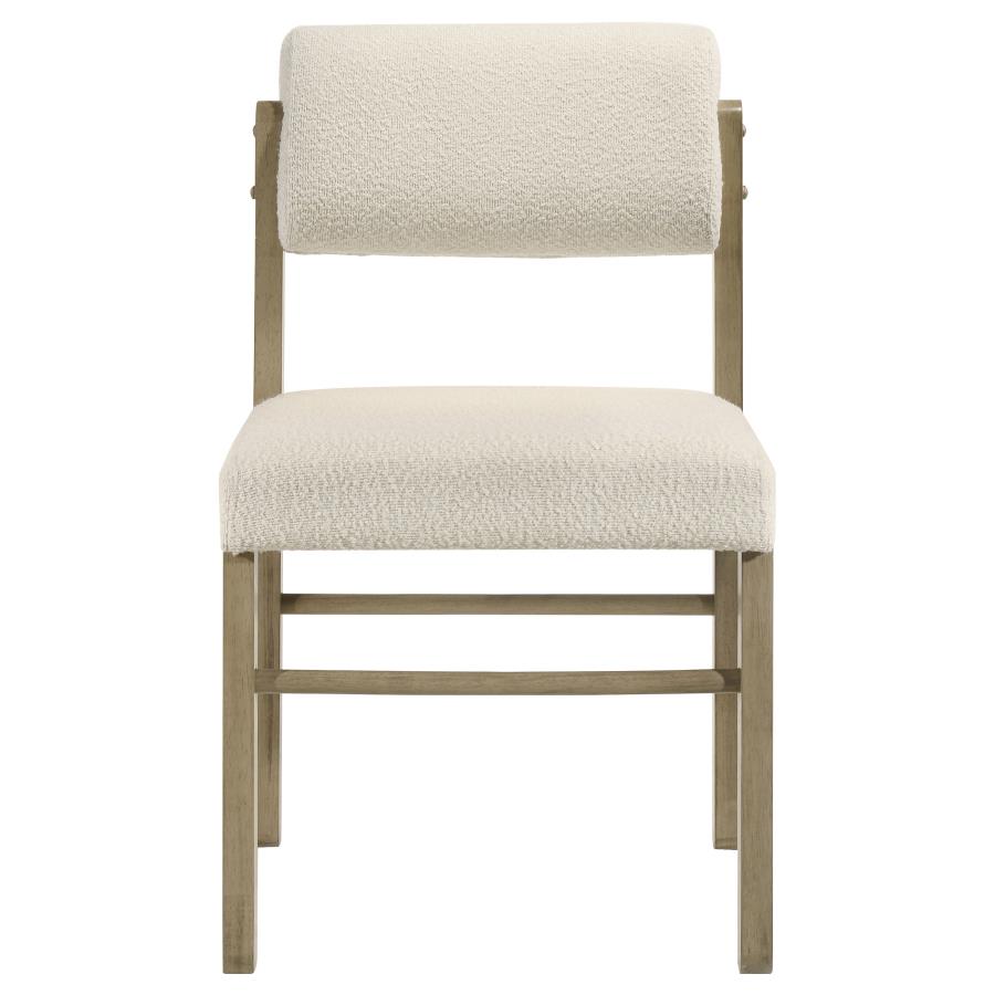Kehoe Upholstered Dining Side Chair Cream and Natural Oak (Set of 2)
