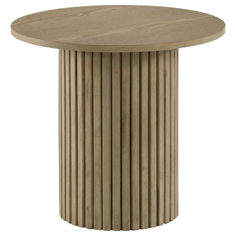 Hamlyn 5-piece Round Wood Counter Height Dining Set Grey and Natural Oak