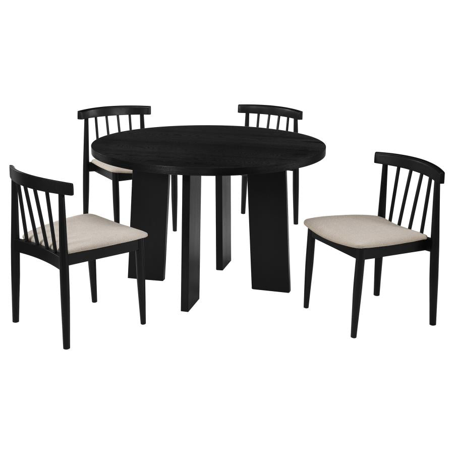 Strouse 5-piece Dining Set Wheat and Black