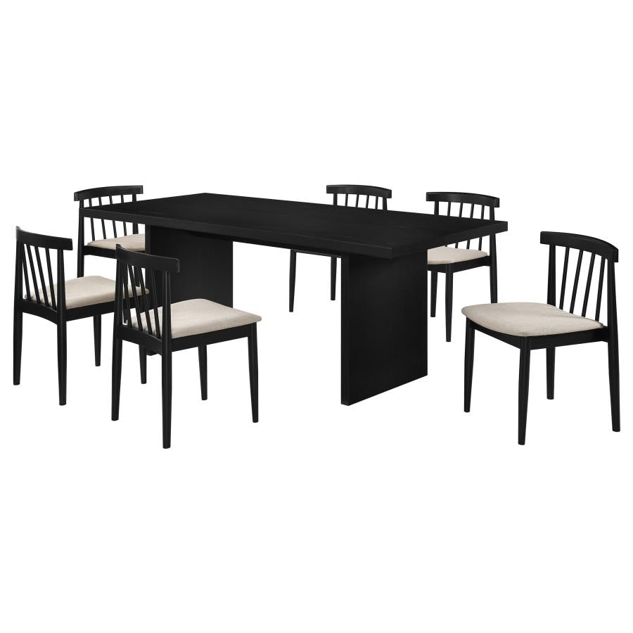 Decker 7-piece 82-inch Rectangular Dining Set Wheat and Black