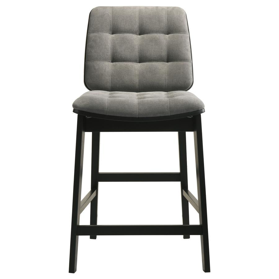 Redbridge Upholstered Counter Chair Grey and Black (Set of 2)