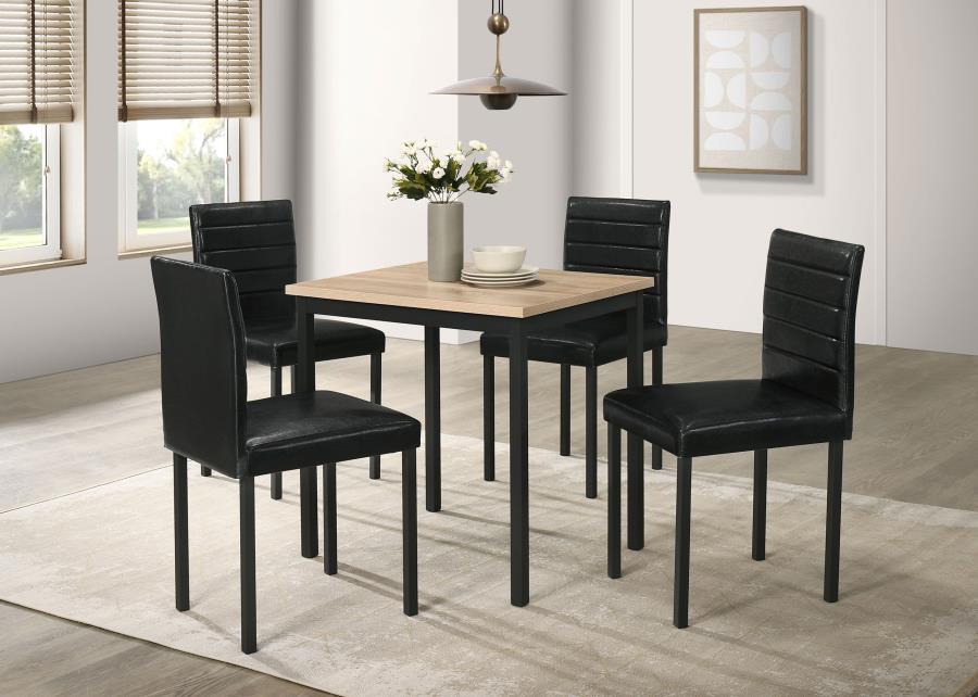 Garza 5-piece Space Saving Rectangular Dining Table Greige Oak