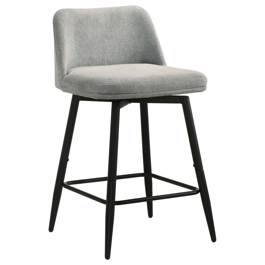 Mellor Fabric Upholstered Swivel Counter Chair Grey (Set of 2)
