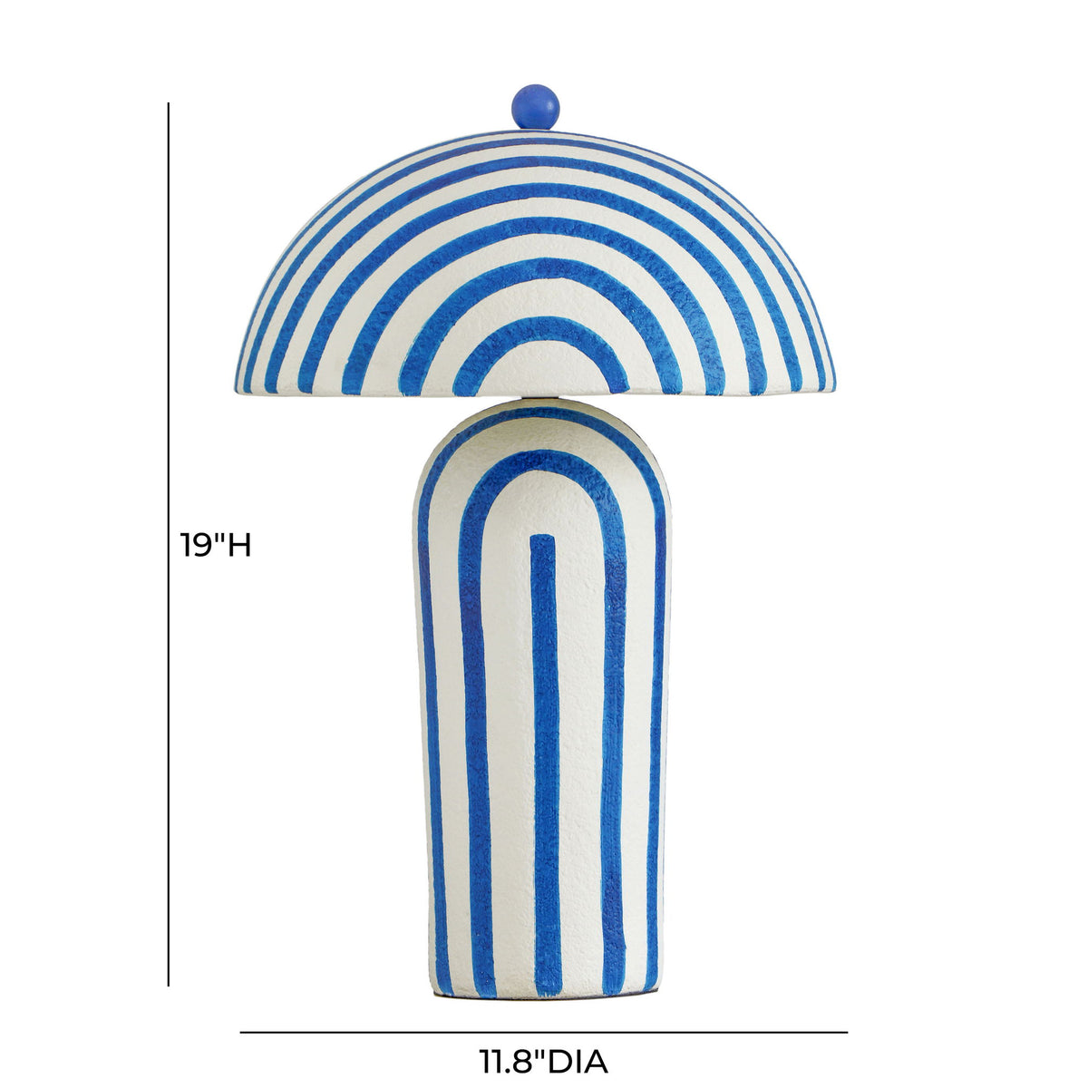 Maiori - Striped Papier Mache Table Lamp