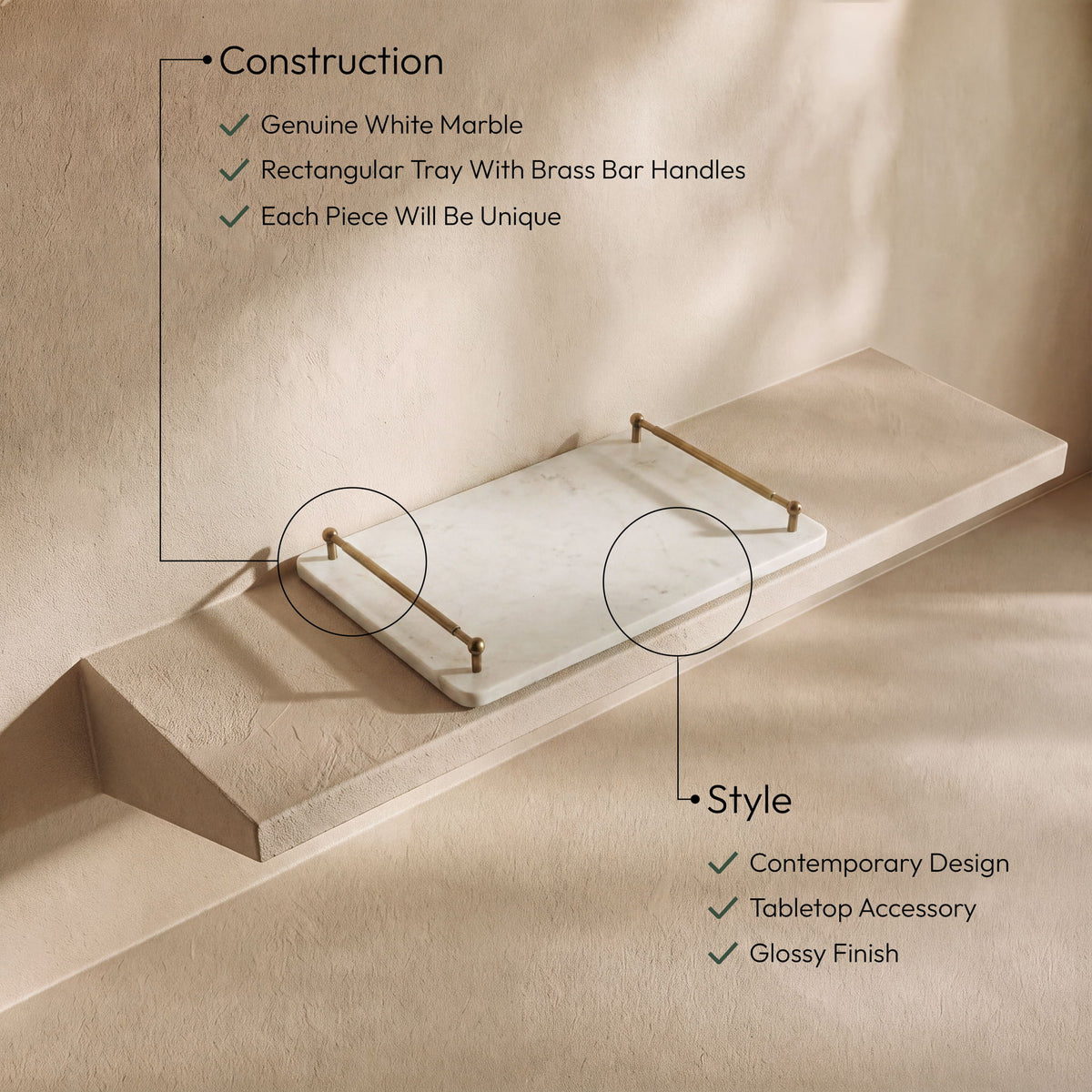 Nathan - Genuine Marble Tray
