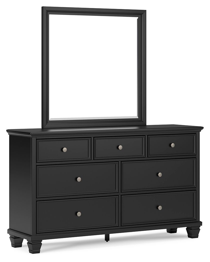 Lanolee - Dresser And Mirror - Black
