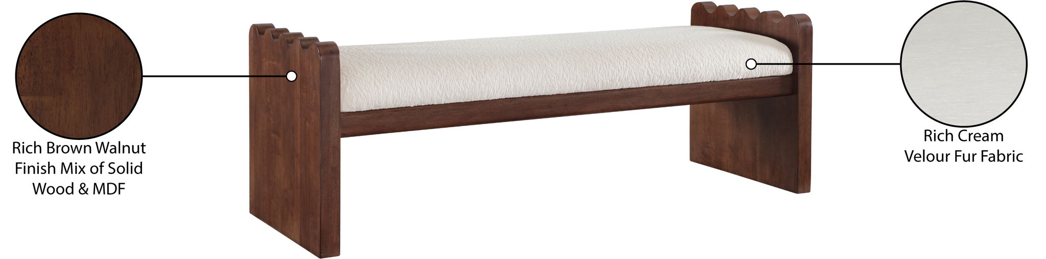 Sonia - Bench With Brown Base