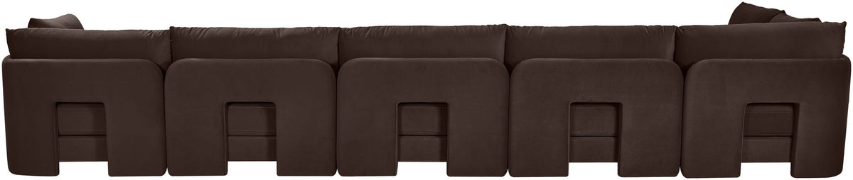 Hammond - Velvet Performance Fabric Upholstered 6 Piece L-Shaped Armless Sectional