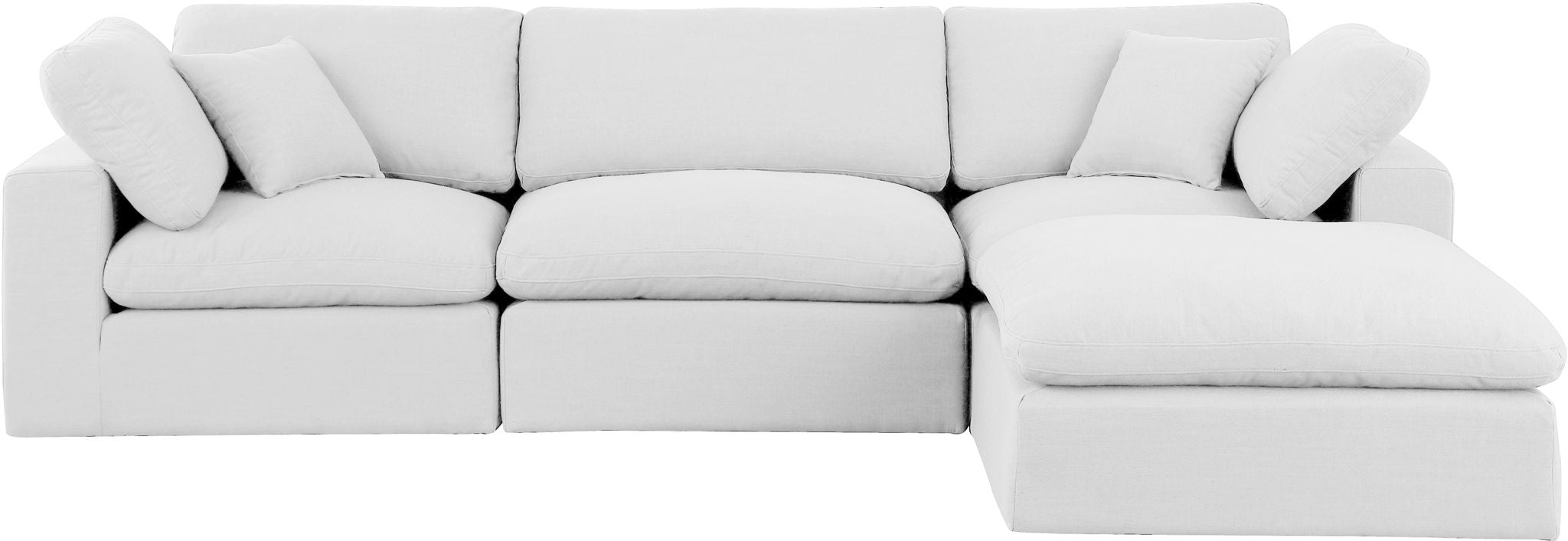 Comfy - 4 Piece Linen Fabric Modular Sectional With Chaise