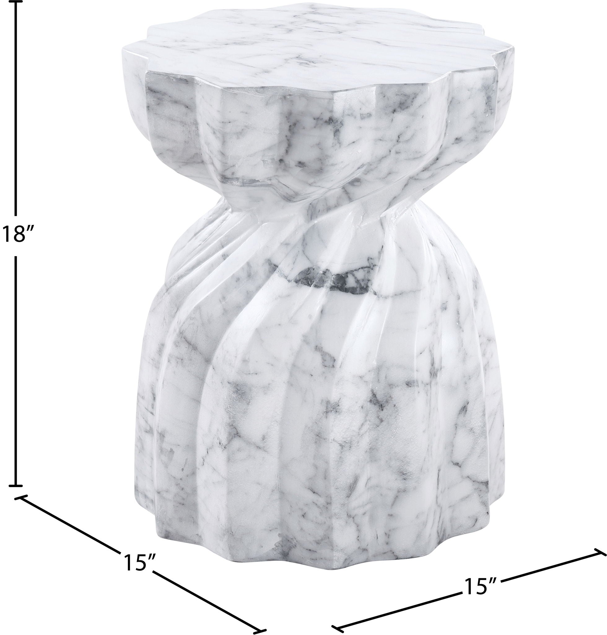 Caserta - Marble Finish Concrete End Table