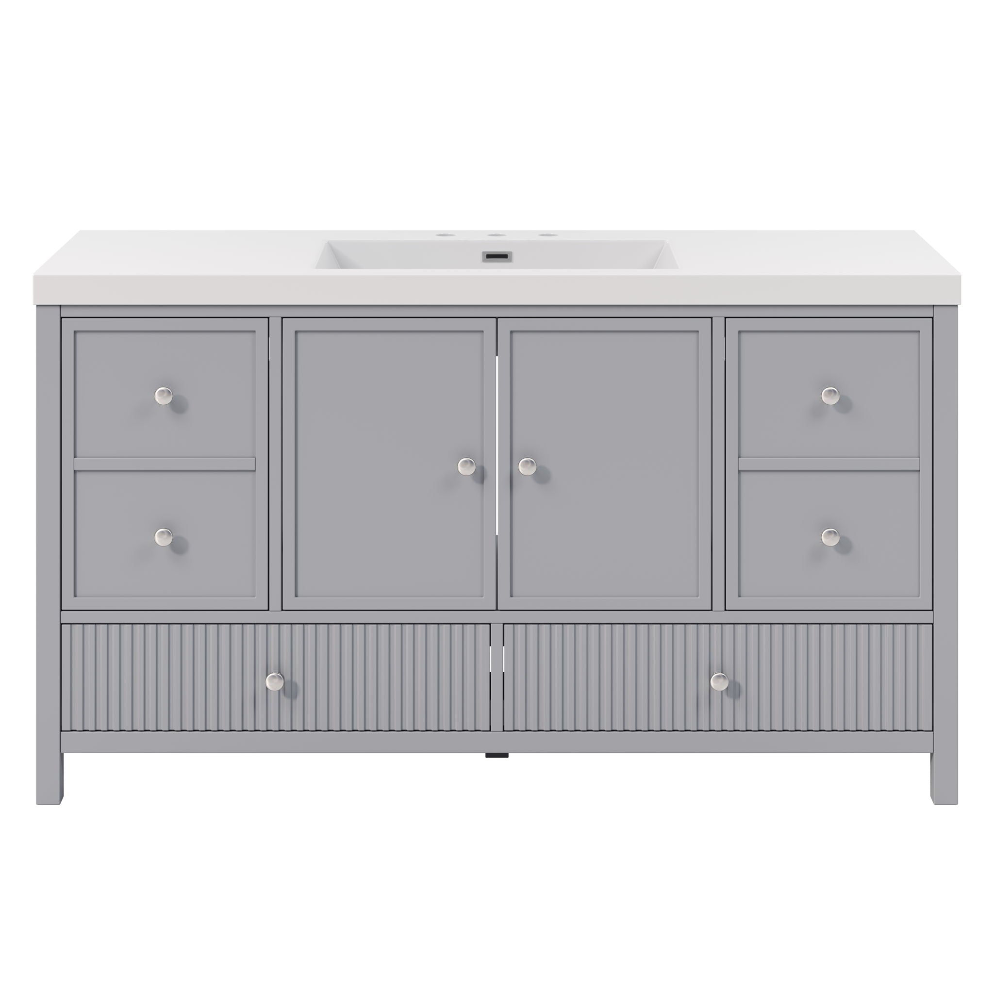 Bathroom Vanity With Separate Sink, Soft Close Doors And 4 Drawers