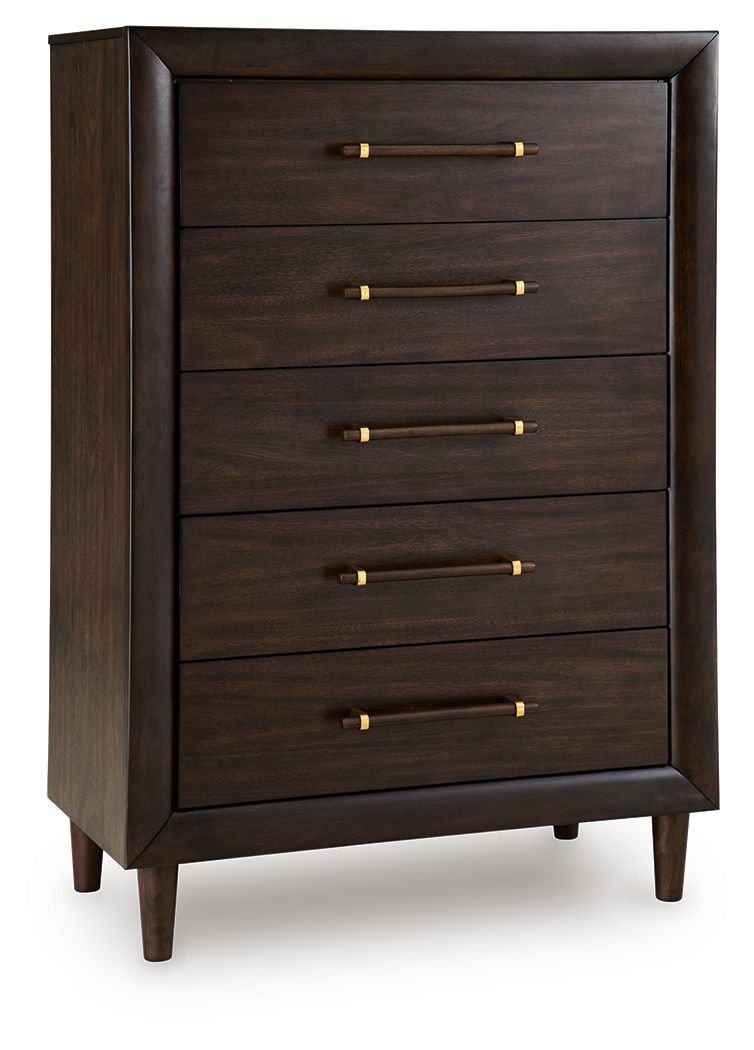 Dantenton - Five Drawer Chest - Merlot