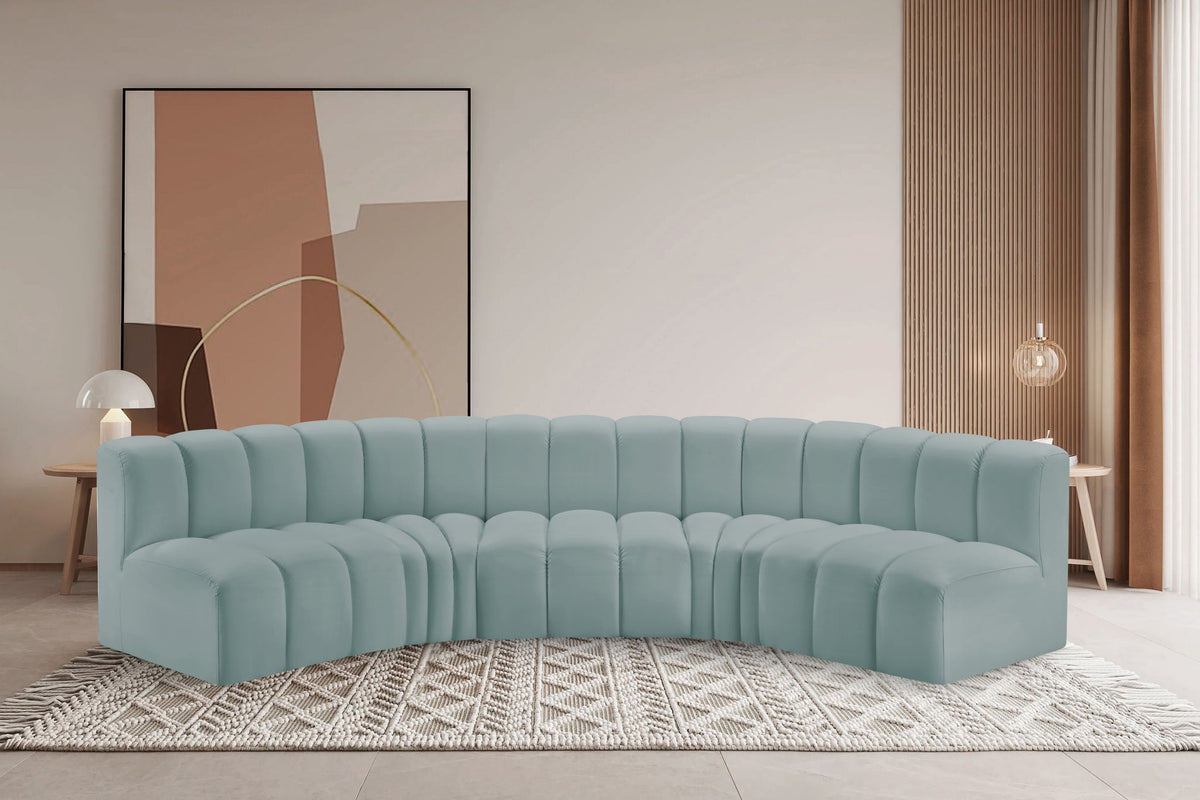 Arc - Faux Leather 5 Piece U-Shaped Modular Sofa