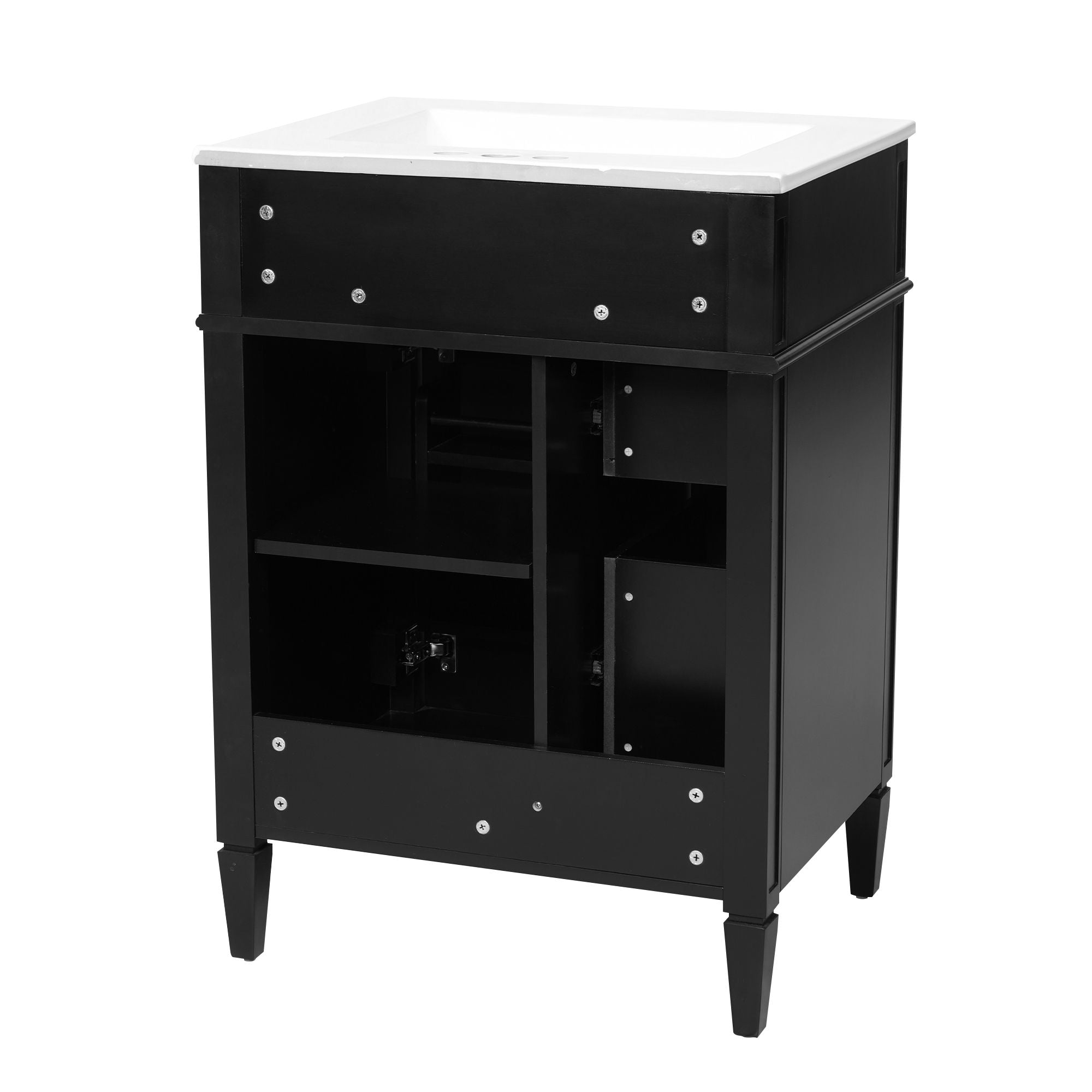 Bathroom Vanity With Top Sink, Storage Cabinet With 2 Drawers And Tip-Out Drawer