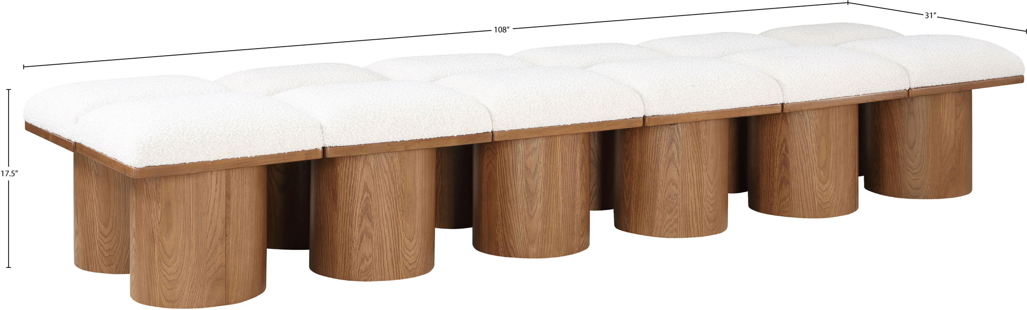 Pavilion - 12 Piece Modular Bench With Brown Base