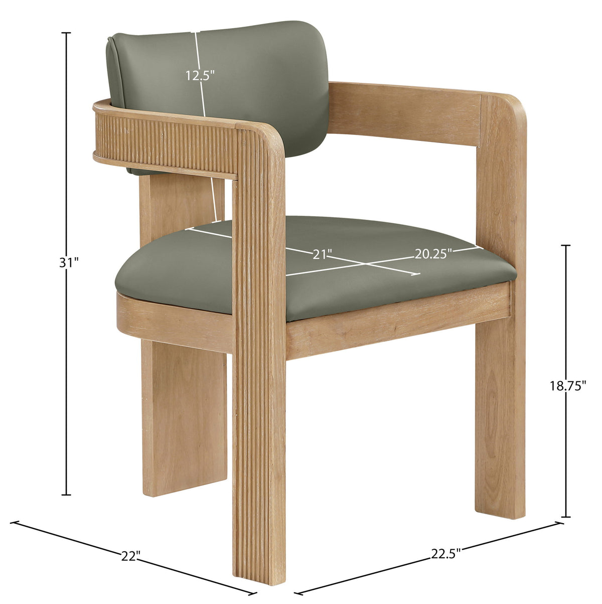 Sacha - Vegan Leather Upholstered Dining Chair With Natural Base (Set of 2)