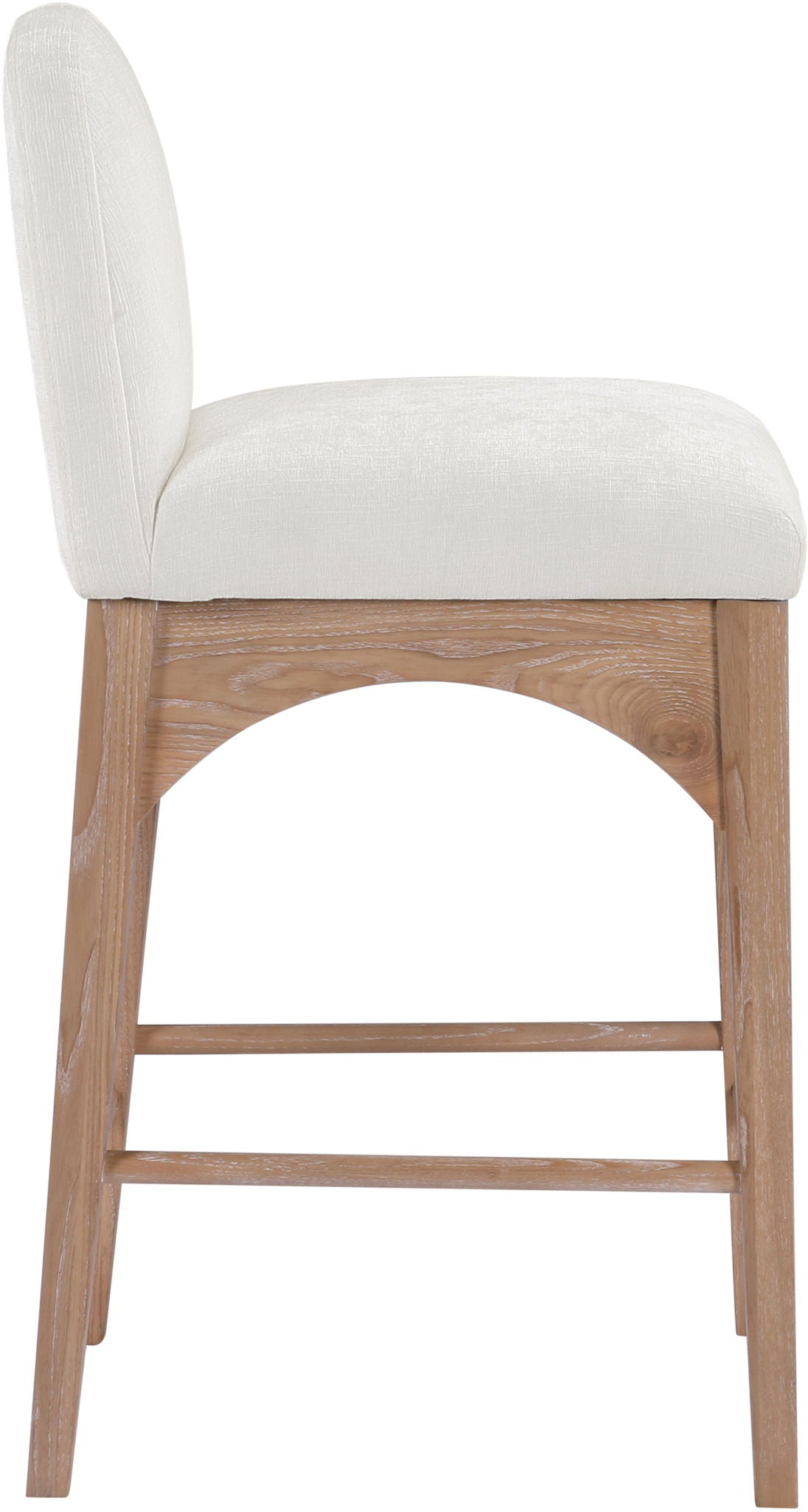 Waldorf - Chenille Stool With Natural Legs