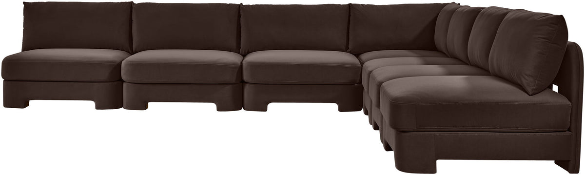 Hammond - Velvet Performance Fabric Upholstered 7 Piece Armless Sectional
