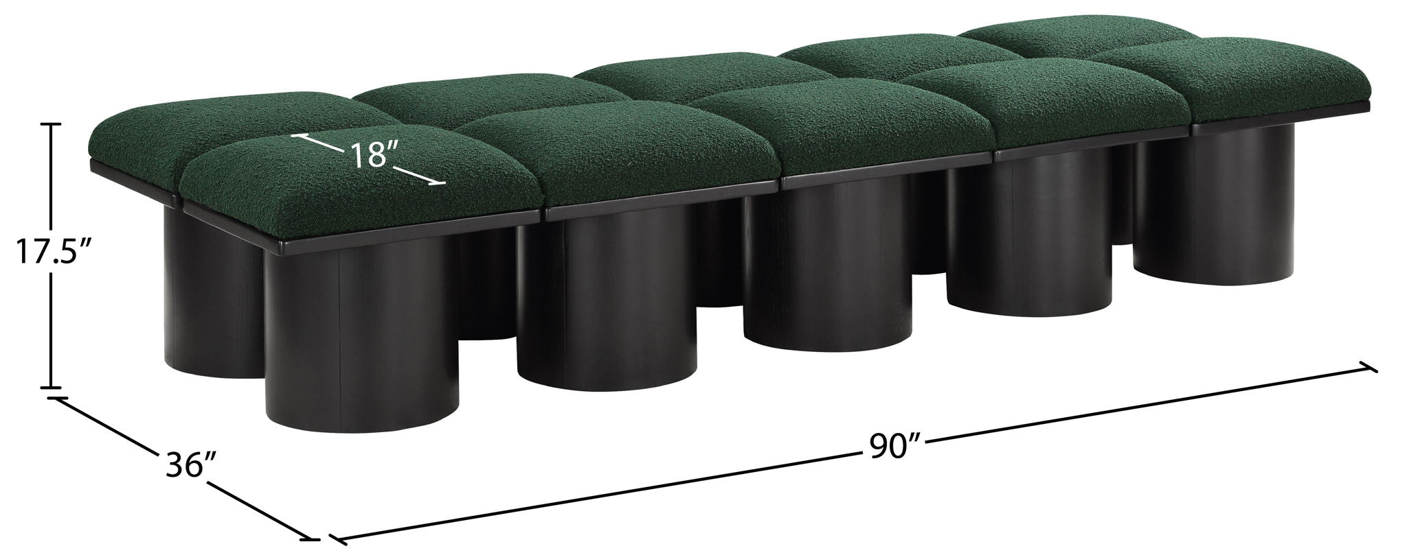 Pavilion - 10 Piece Modular Bench With Black Base
