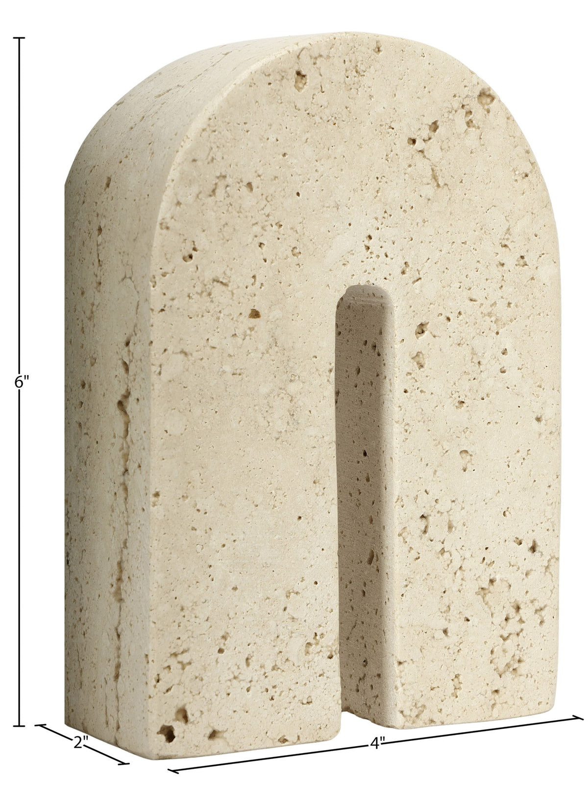 Phillipe - Genuine Travertine Bookend