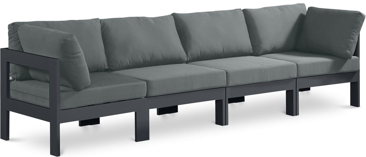 Nizuc - Outdoor Patio 4 Seat Modular Sofa With Gray Frame