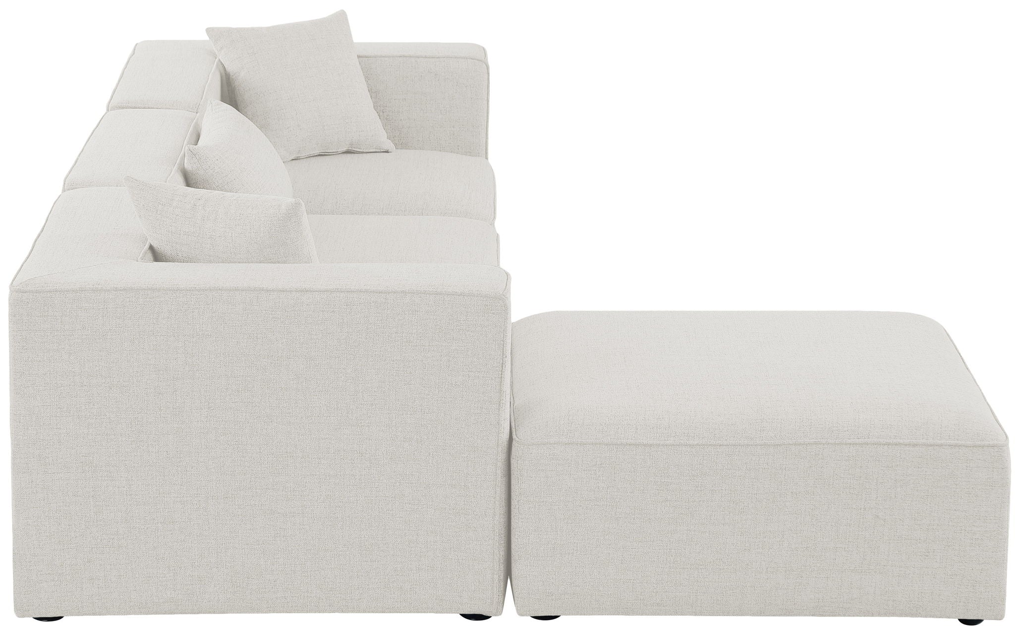 Cube - Linen 4 Piece Modular Sectional With Chaise