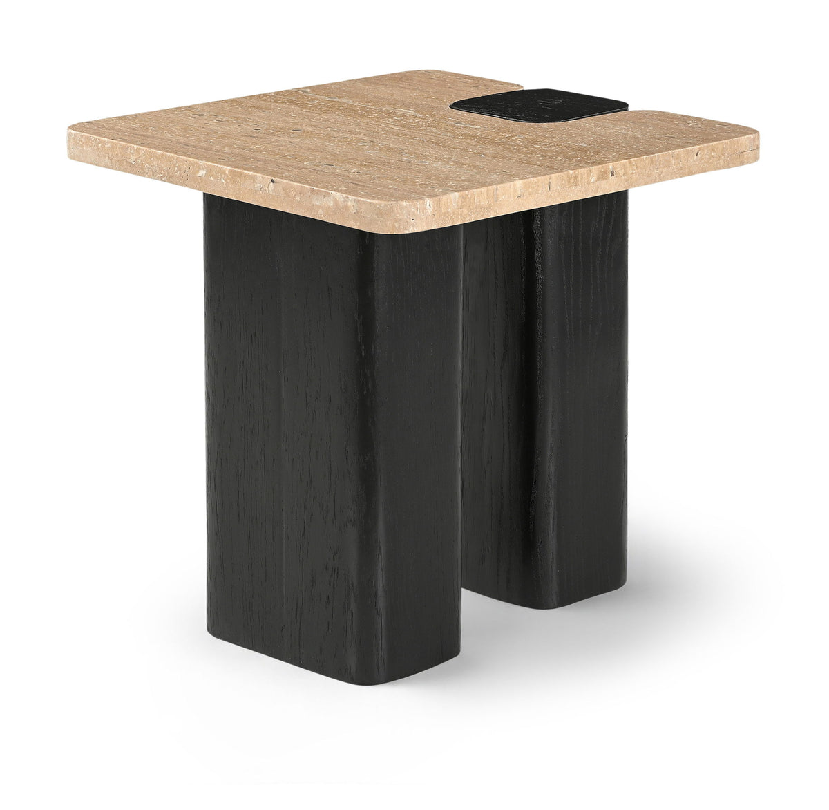 Ravenna - Genuine Travertine Top And Oak Wood Base Table