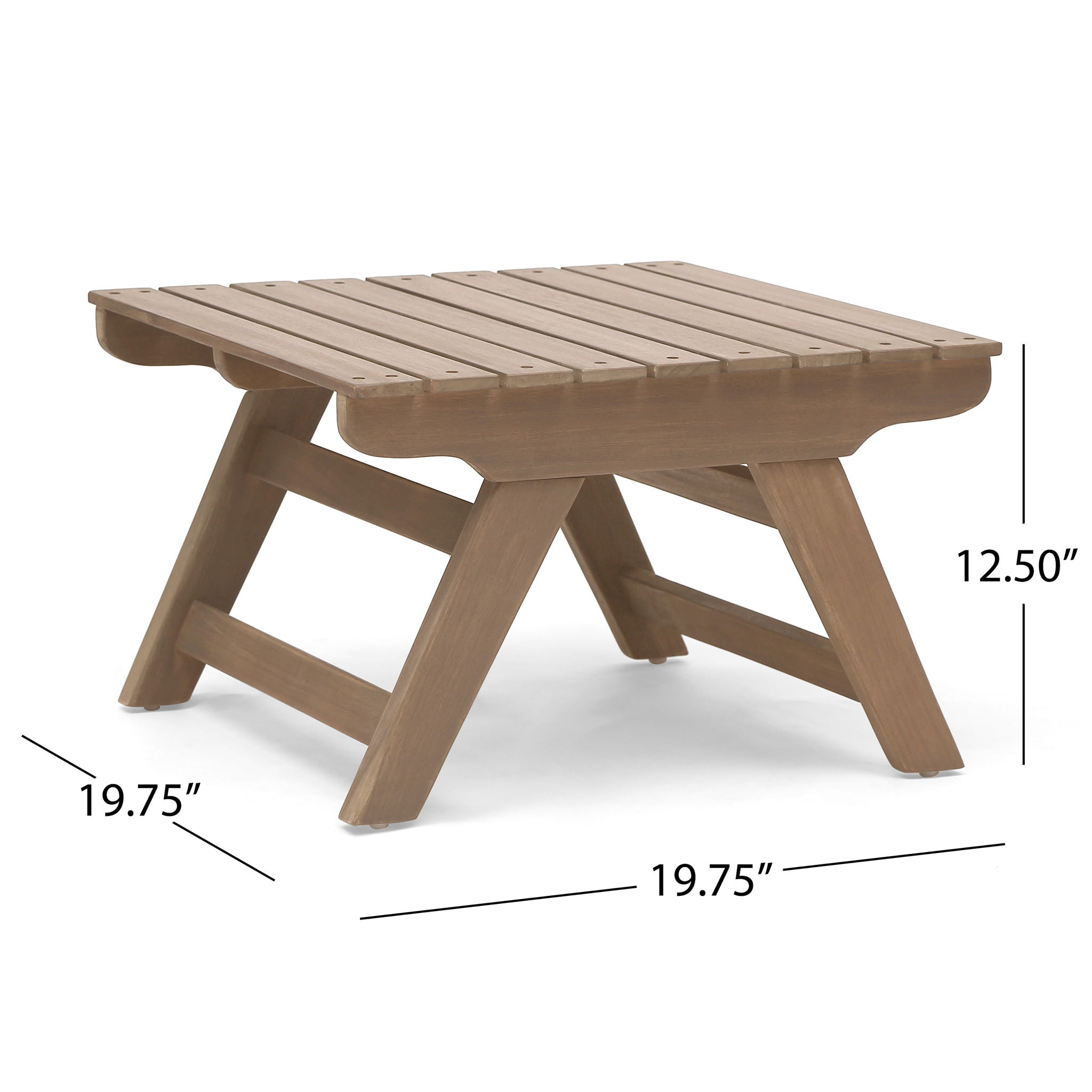 Sedona - Outdoor Side Table With Open Slat Design - Gray