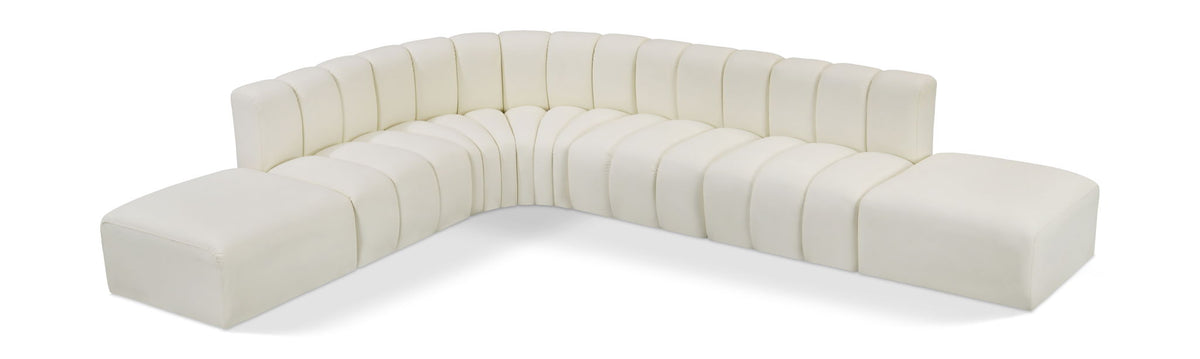 Arc - Faux Leather 7 Piece Corner Modular Sofa