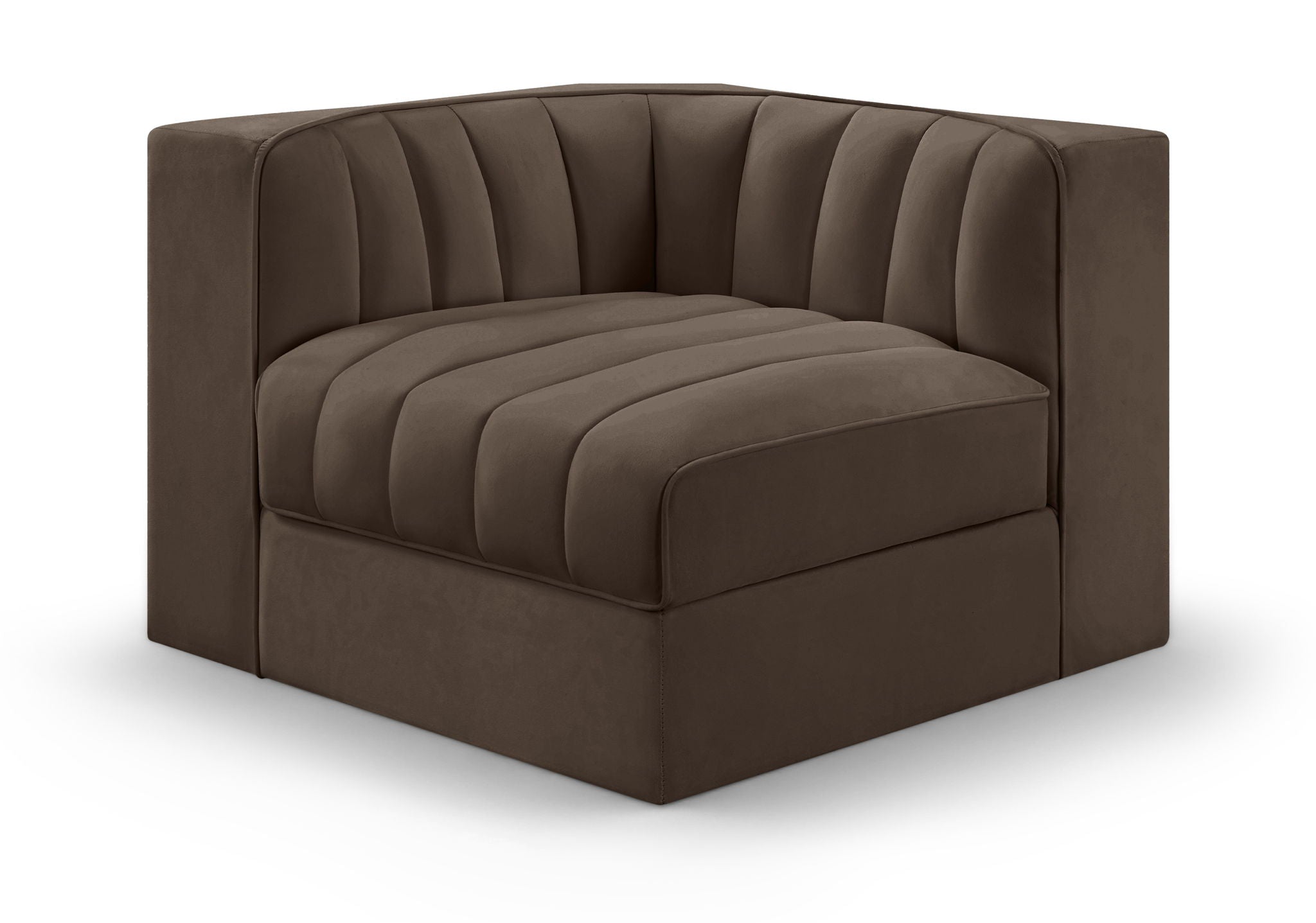 Rummi - Velvet Performance Fabric Upholstered Modular Corner Chair