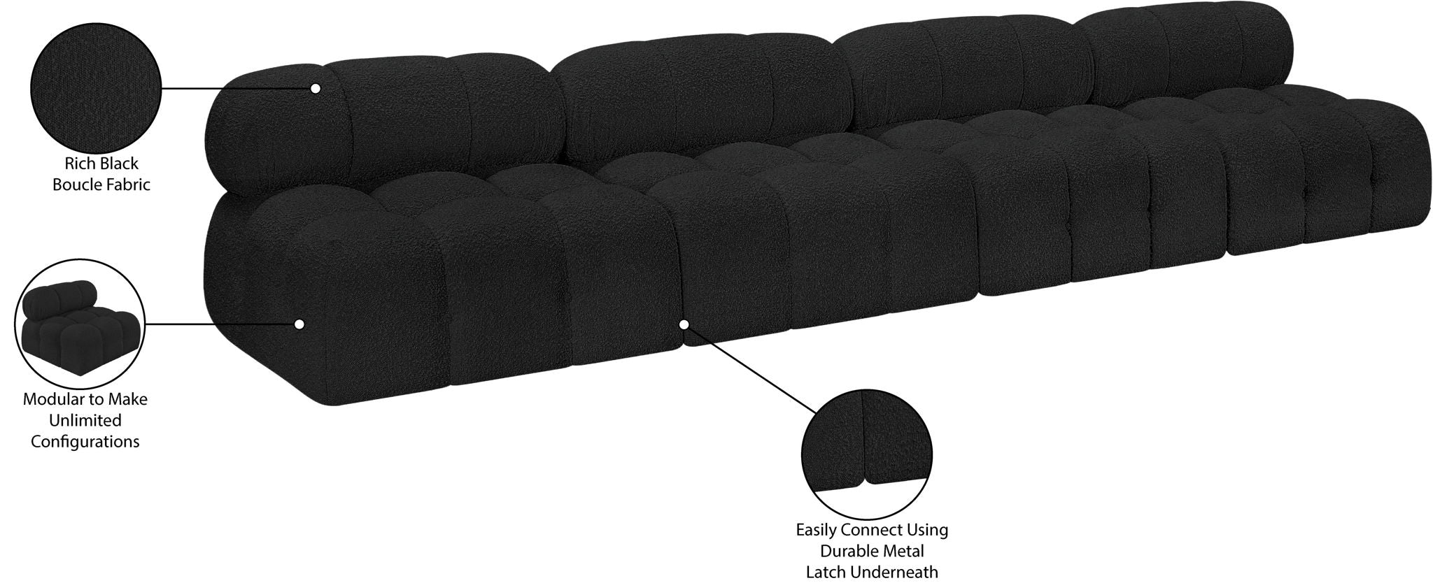 Ames - 4 Seat Modular Armless Sofa