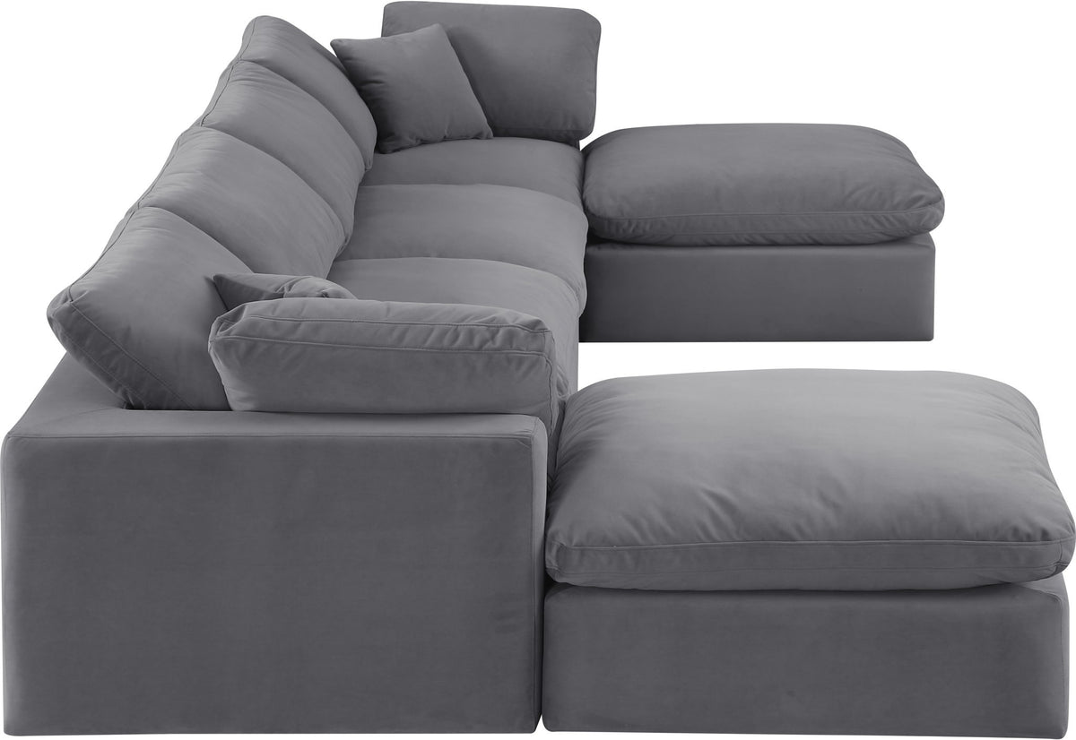 Comfy - 6 Piece Velvet Modular Double Chaise Sectional