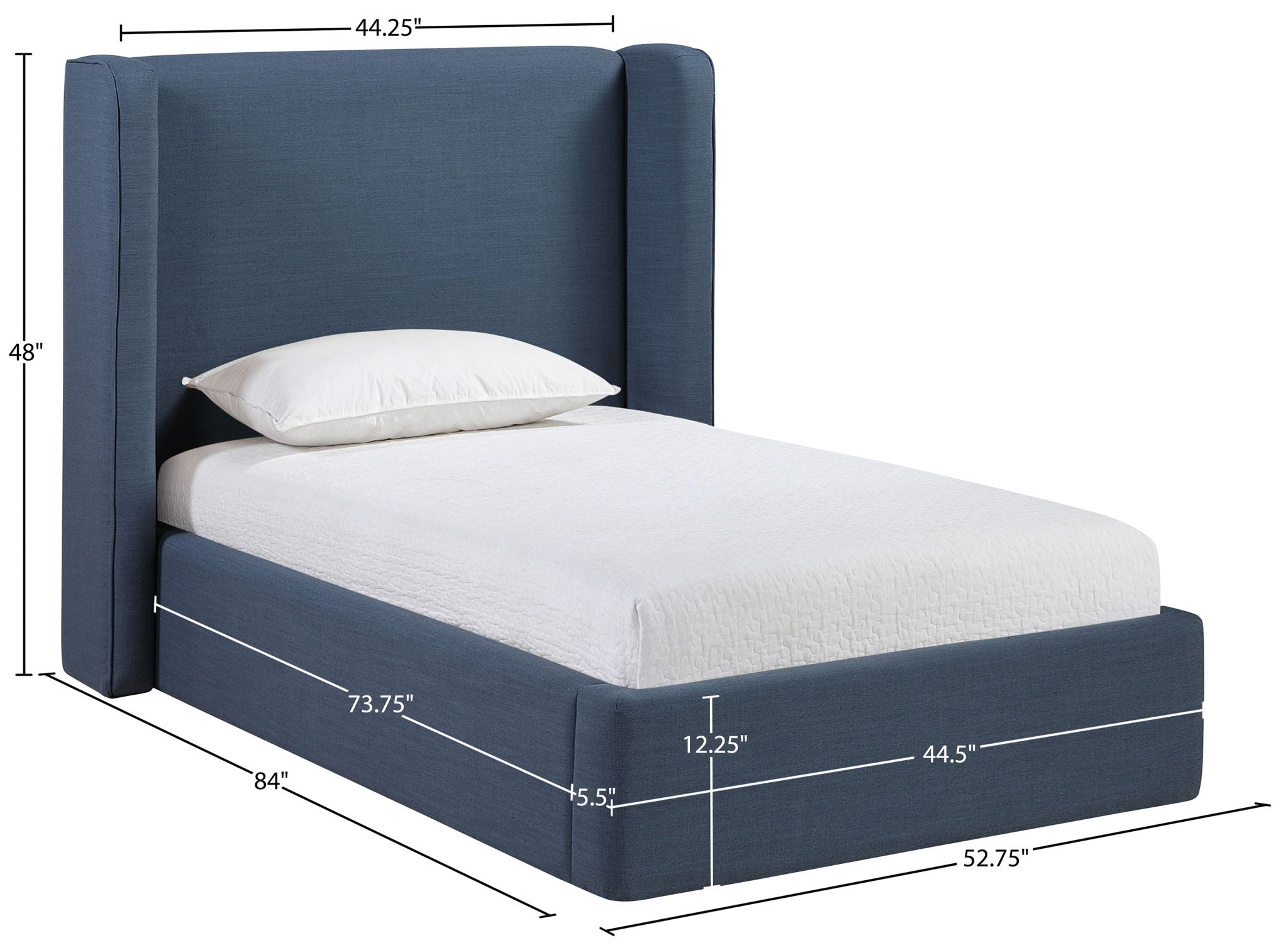 Kendall - Linen Textured Fabric Upholstered Bed