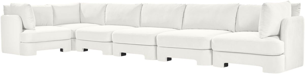 Hammond - Velvet Performance Fabric Upholstered 6 Piece L-Shaped Sectional
