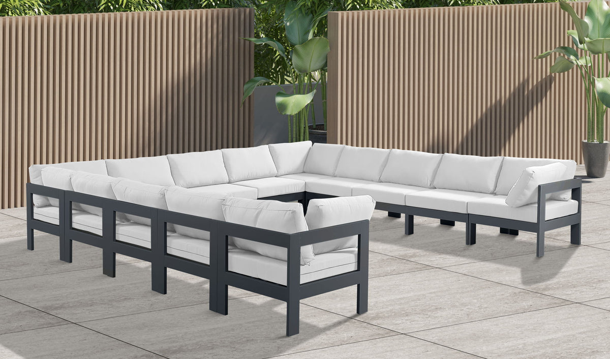 Nizuc - Outdoor Patio 13 Piece Modular Sectional With Gray Frame