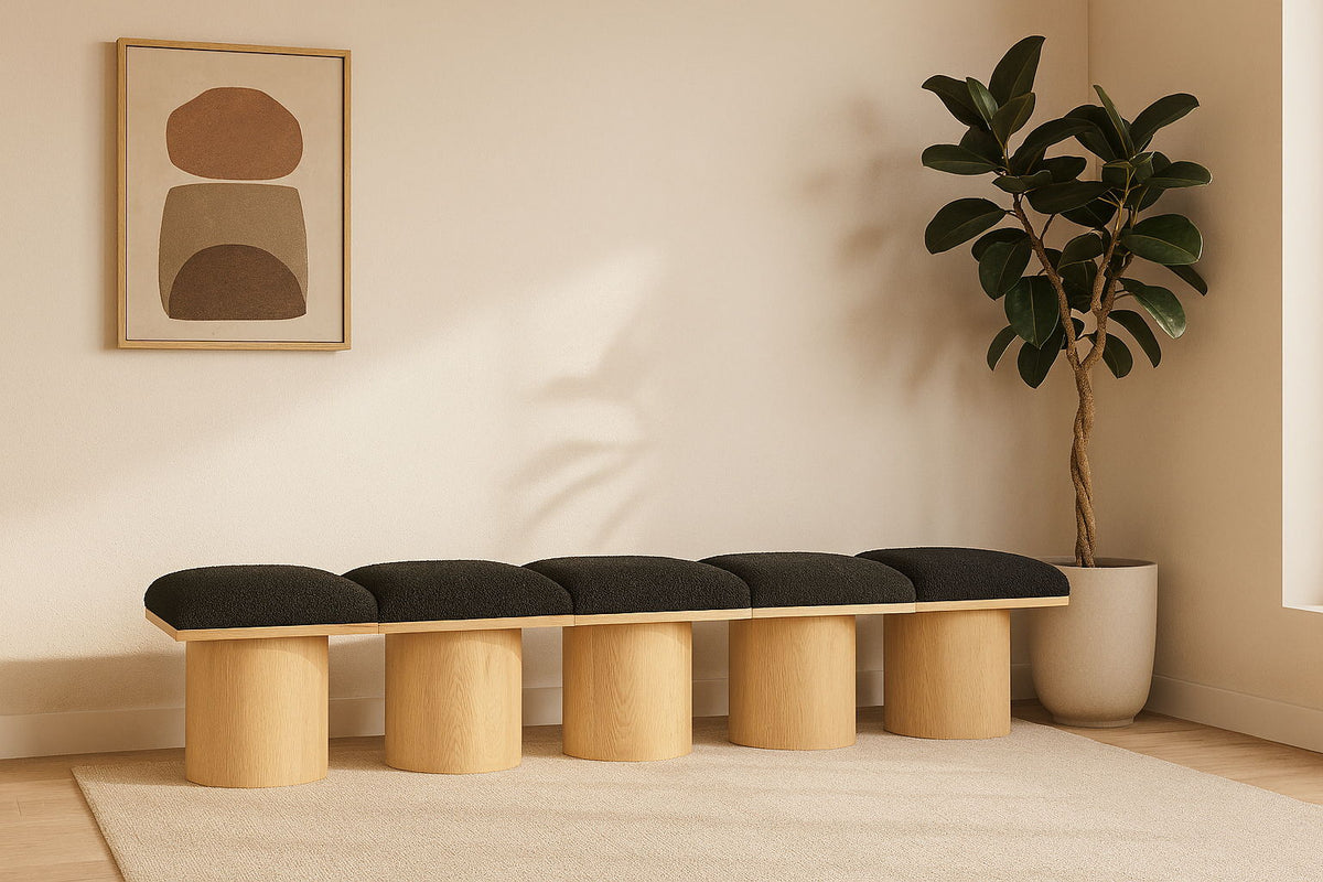 Pavilion - 5 Piece Modular Bench With Natural Base