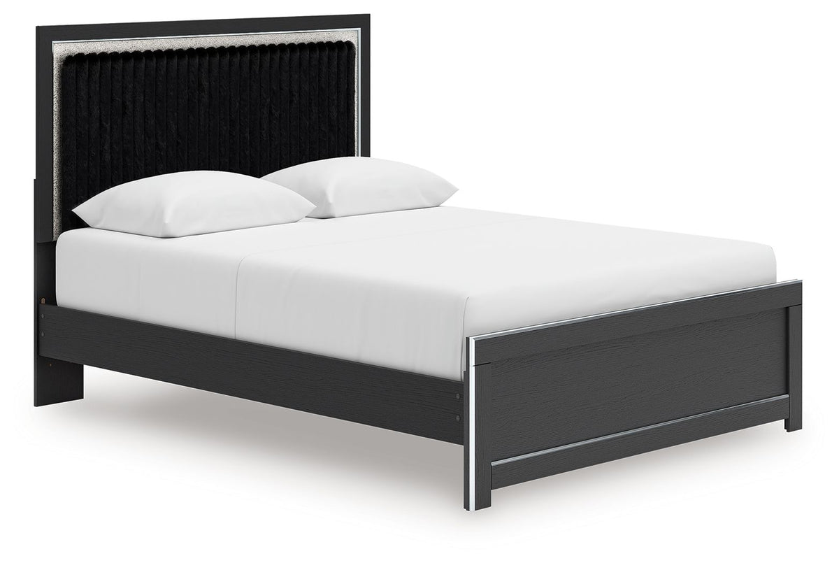 Zuraleus - Upholstered Panel Platform Bed With Roll Slats