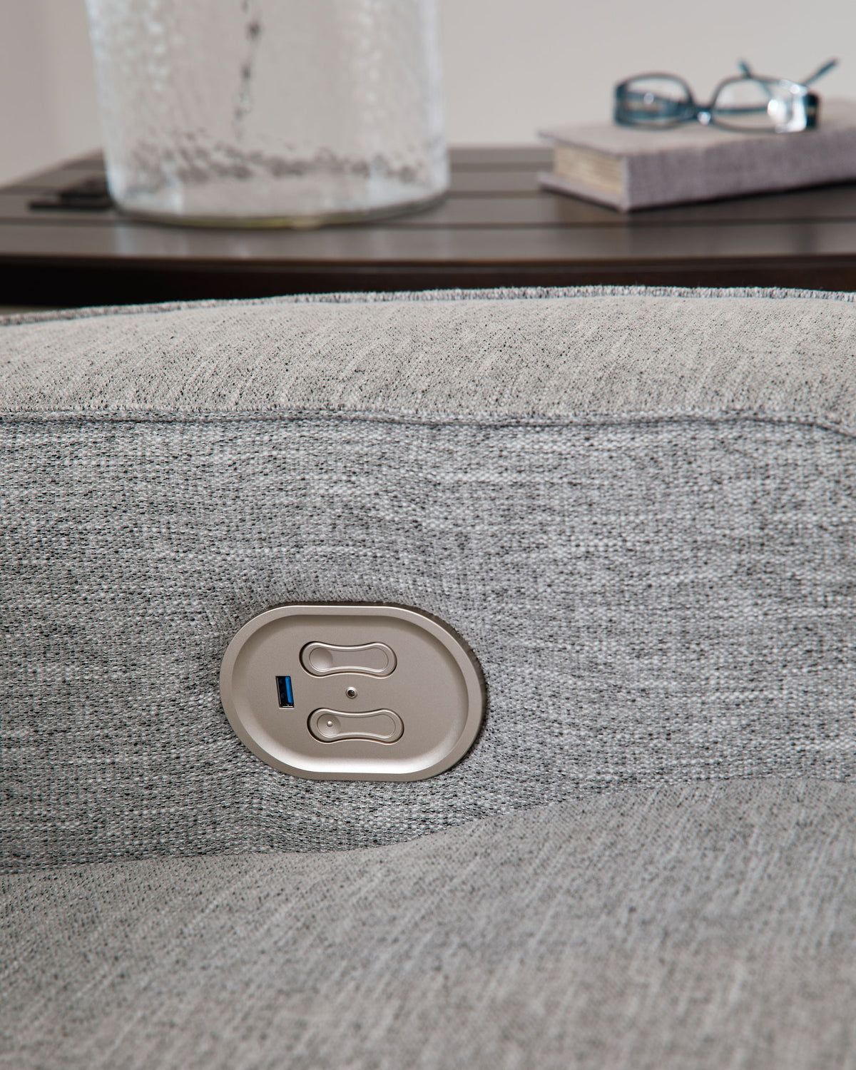 Biscoe - Power Reclining Sofa With Adj Headrest - Pewter